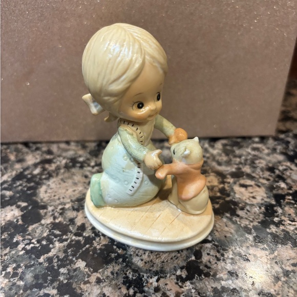 Adorable Lefton China Child with Bear Figurine 03218 - Picture 1 of 5